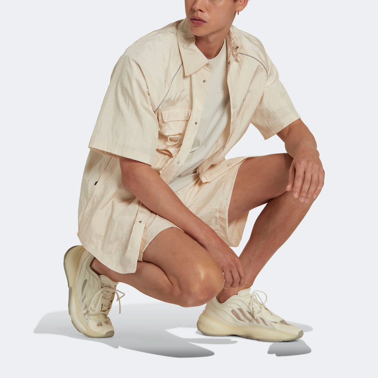 adidas originals Solid Color Casual Sports Shorts Yellow White HK2741