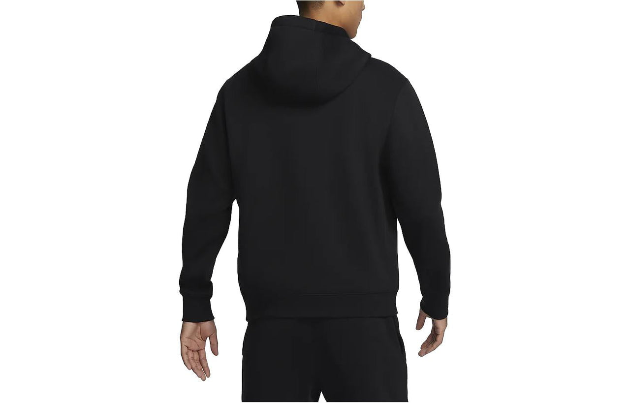 Nike Club Fleece Logo Hoodie 'Black White' FB7489-010