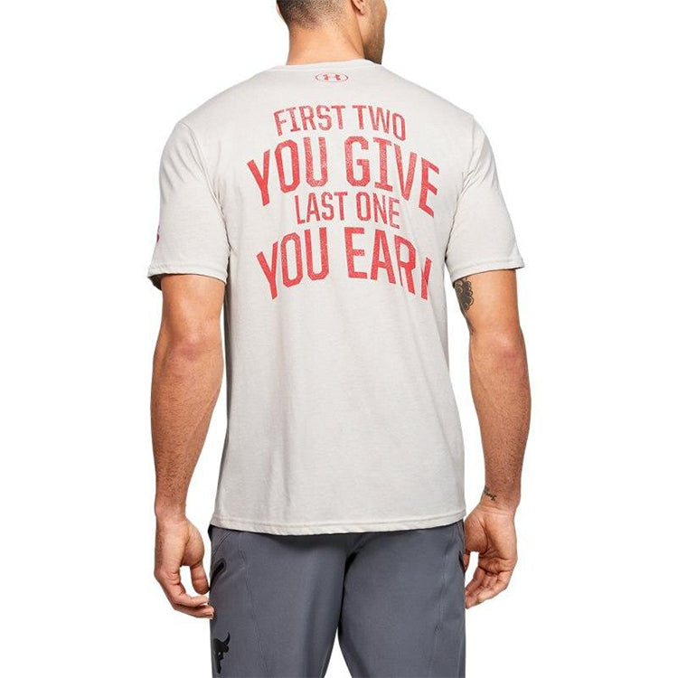 Under Armour Unisex Project Rock Bsr Round-neck Tee White 1351583-110