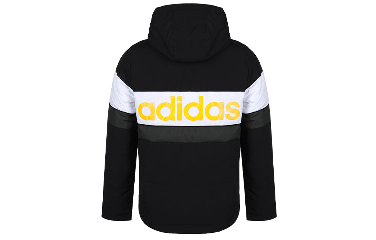 adidas neo Colorblock Sports Stay Warm hooded Windproof Down Jacket Black GJ8861