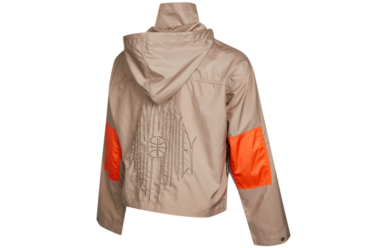 Nike KD Swoosh Embroidered Pattern Woven Basketball Jacket Khaki CV2404-245