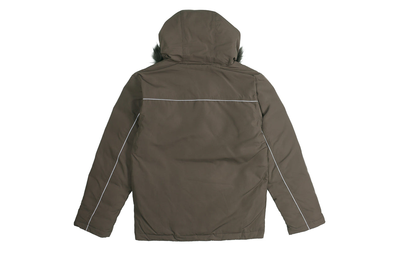 adidas originals Men's Leisure Sports Windproof Ultra Warm Hooded Down Jacket Brown FL1418