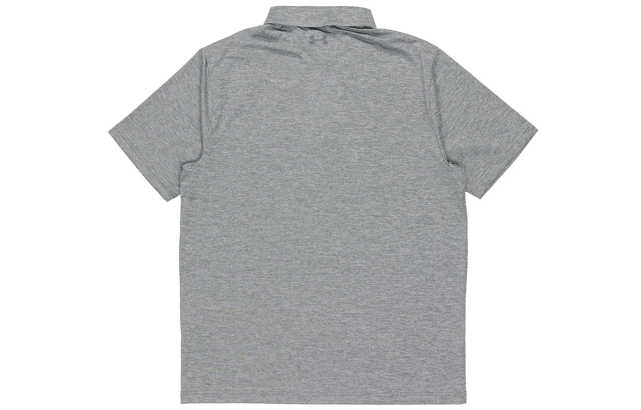 Men's Under Armour Playoff Golf Sports Thin and light Breathable Loose Short Sleeve Polo Shirt Silver Gray 1351131-036