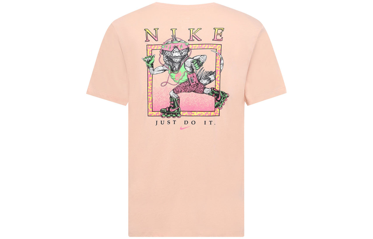Nike Sportswear Back Printing Sports Short Sleeve Orange DD1285-800