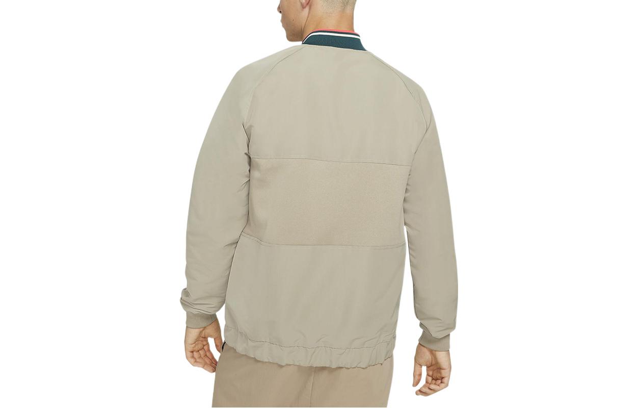 Nike Soccer/Football Embroidered Alphabet Training Knit Baseball Collar Jacket Khaki DA9764-391