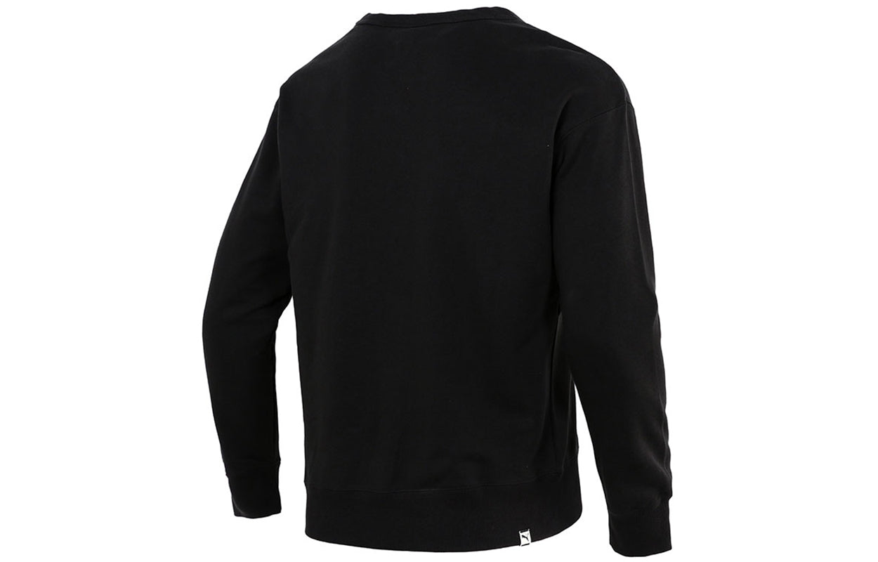 PUMA Pocket Small Label Sports Knit Round Neck Pullover Black 533036-01