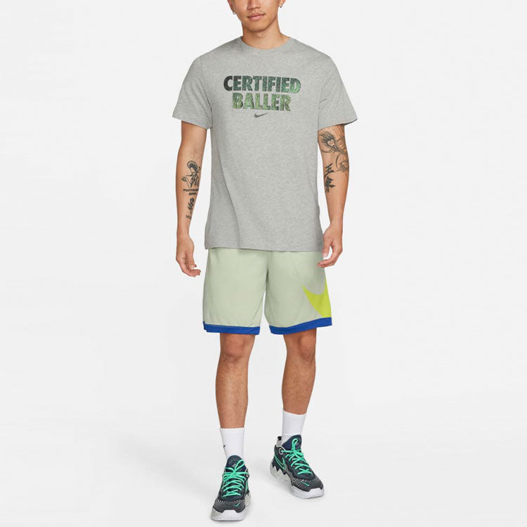 Nike Loose Fit Quick Dry Large Logo Breathable Basketball Shorts Green DH6764-017