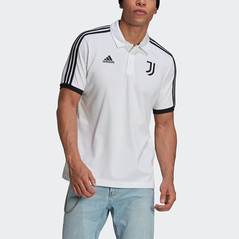 adidas 21-22 Season Juventus Soccer/Football Casual Training Short Sleeve Polo Shirt White GR2932