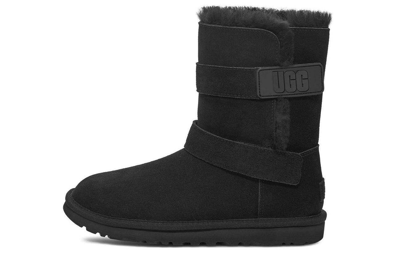(WMNS) UGG Bailey Graphic Logo Strap Boot 'Black' 1137074-BLK