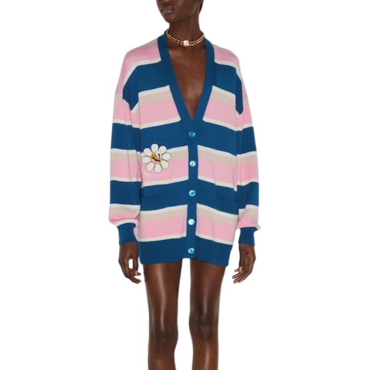 (WMNS) Gucci Striped Cotton Wool Cardigan With Patch 'Multicolor' 782216-XKDZ1-4915