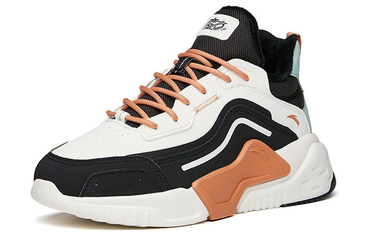 (WMNS) ANTA Leather Fleeced Running Shoes 'White Orange Black' 122148980-2