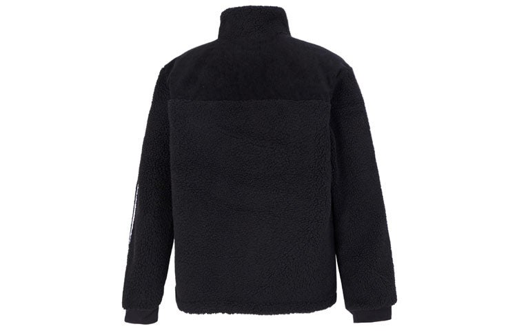 Men's adidas Util Jkt Pad2 Sports Windproof Stripe Stay Warm Jacket Black HN4772