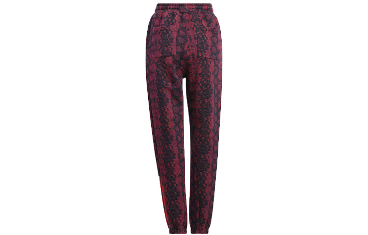 adidas x IVY PARK Crossover Full Print Snake Skin Printing Casual Sports Pants/Trousers/Joggers CHERRY Red HI1976