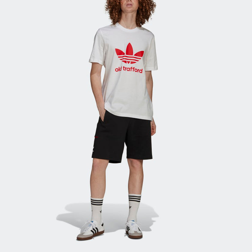 adidas originals Old Trafford Casual Logo Printing Round Neck Short Sleeve White HP0452