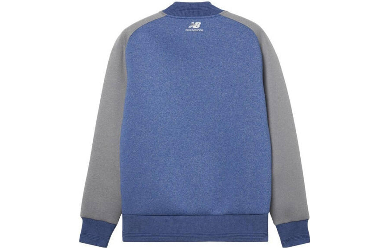 New Balance Stand Collar Woven Baseball Jacket 'Blue Grey' AMJ61606-BNH