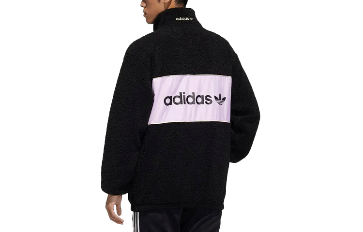 Men's adidas originals Casual Logo Colorblock Sports Jacket Black GP1869