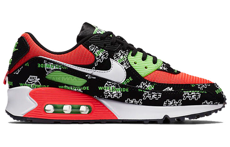 (WMNS) Nike Air Max 90 SE WW 'Black White Red' DA1342-013