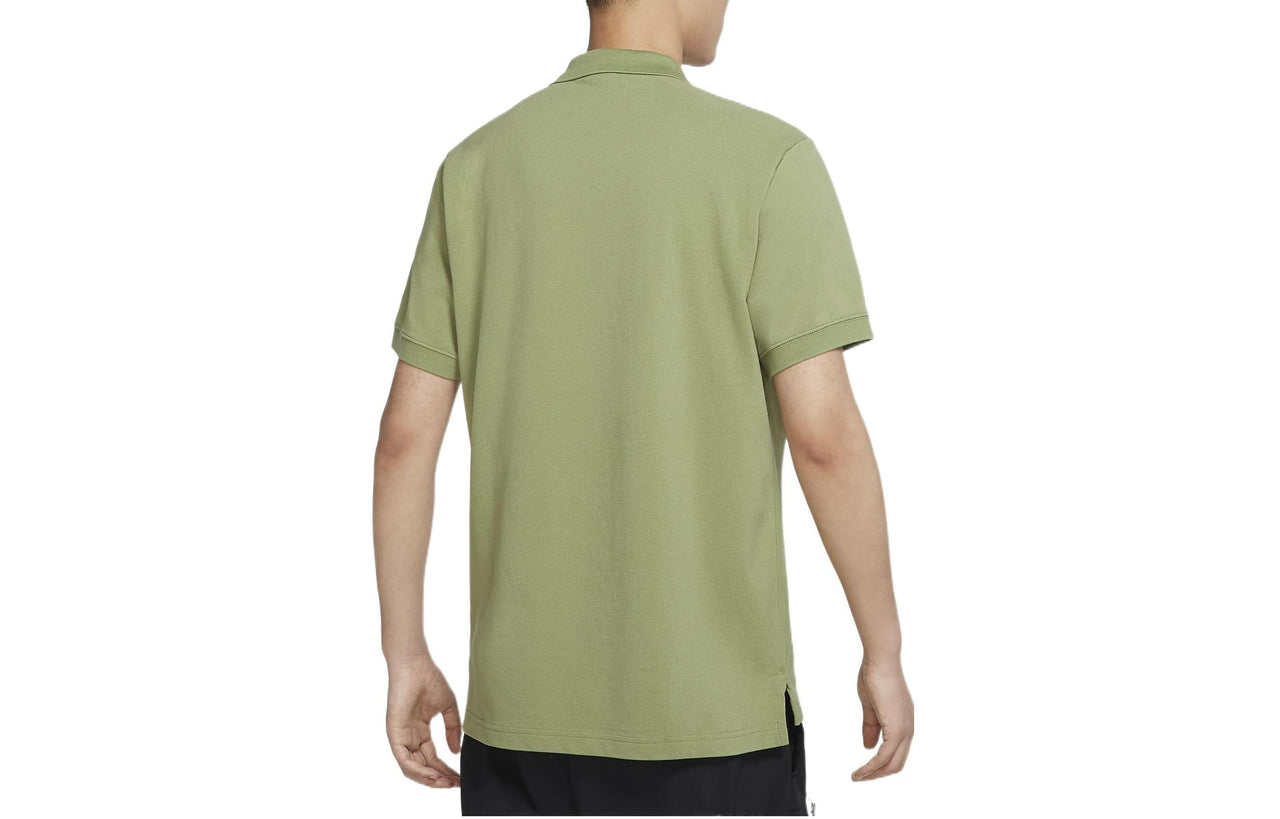 Nike Sportswear Solid Color Logo Embroidered Short Sleeve Polo Shirt Green CJ4457-334