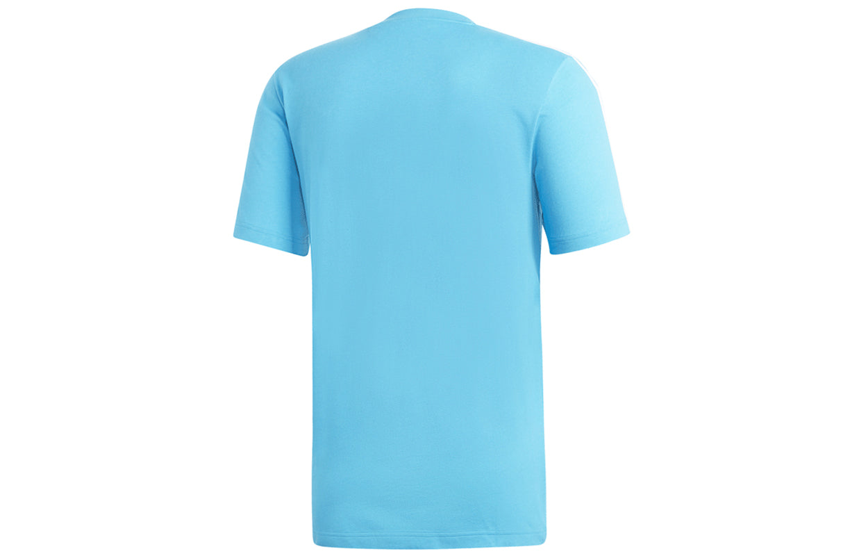adidas Casual Sports Gym Running Breathable Short Sleeve Sky Blue DU0443