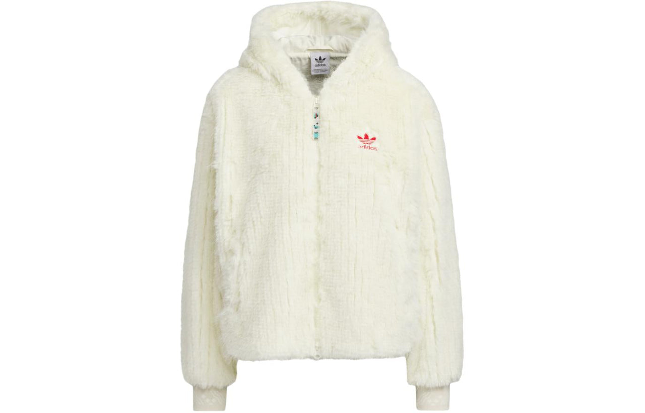 (WMNS) adidas Originals X Feifei Ruan CNY FUR Jackets Asia Sizing 'White' IX4225