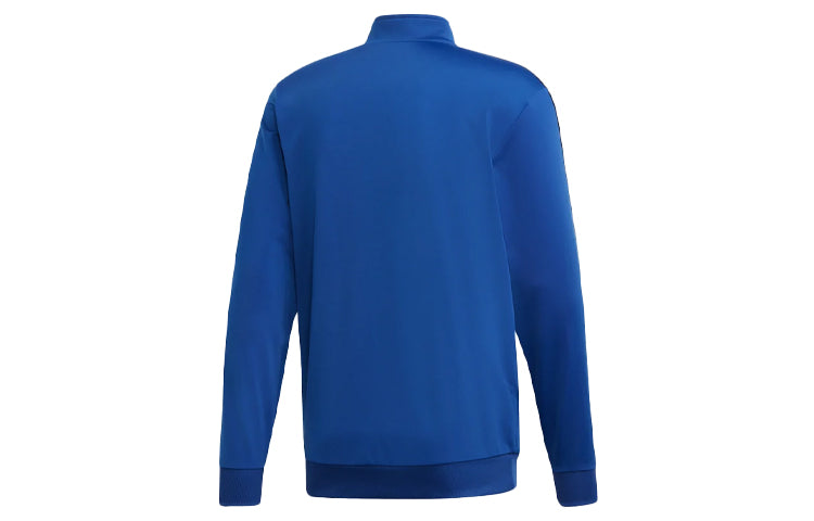 adidas Stand Collar Stripe Windproof Sports Jacket Blue DU0449