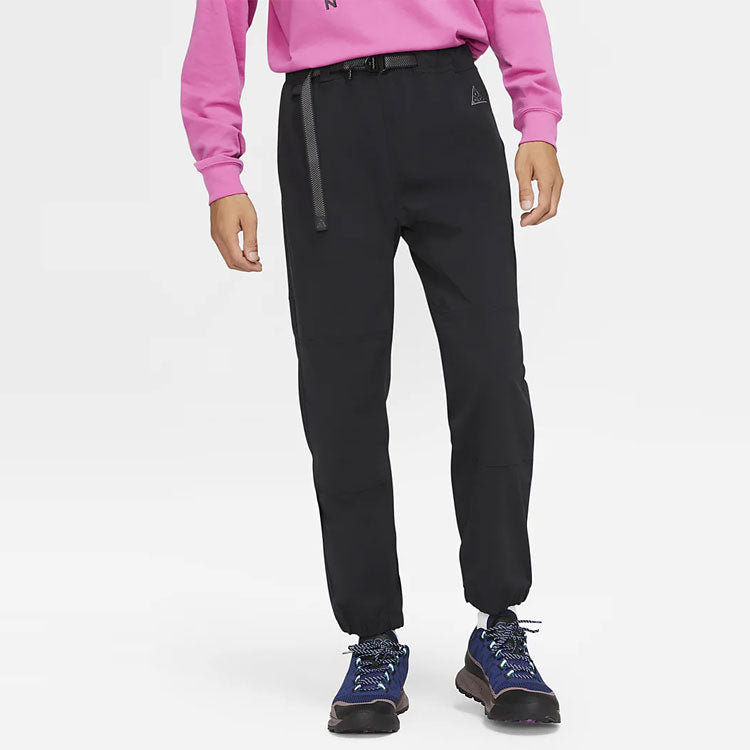Men's Nike ACG Solid Color Splicing Belt Waterproof Breathable Athleisure Casual Sports Pants Autumn Black CV0661-010