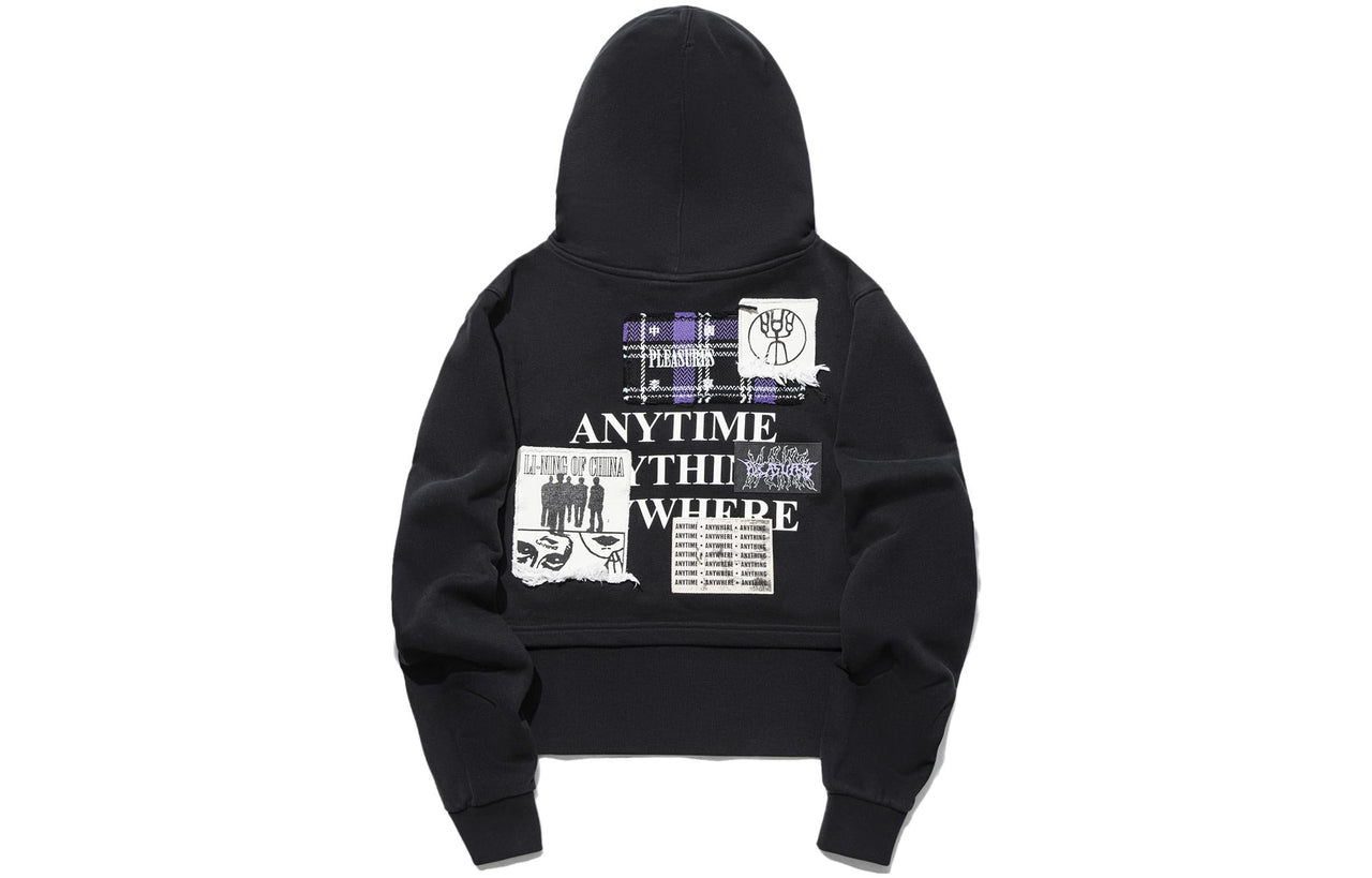 (WMNS) Li-Ning x PLEASURES Graphic Hoodie 'Black' AWDTC04-1