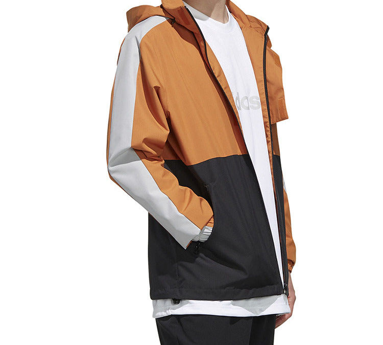 adidas neo M Cs wb 2 Detachable Splicing Sports Jacket Brown FM0728