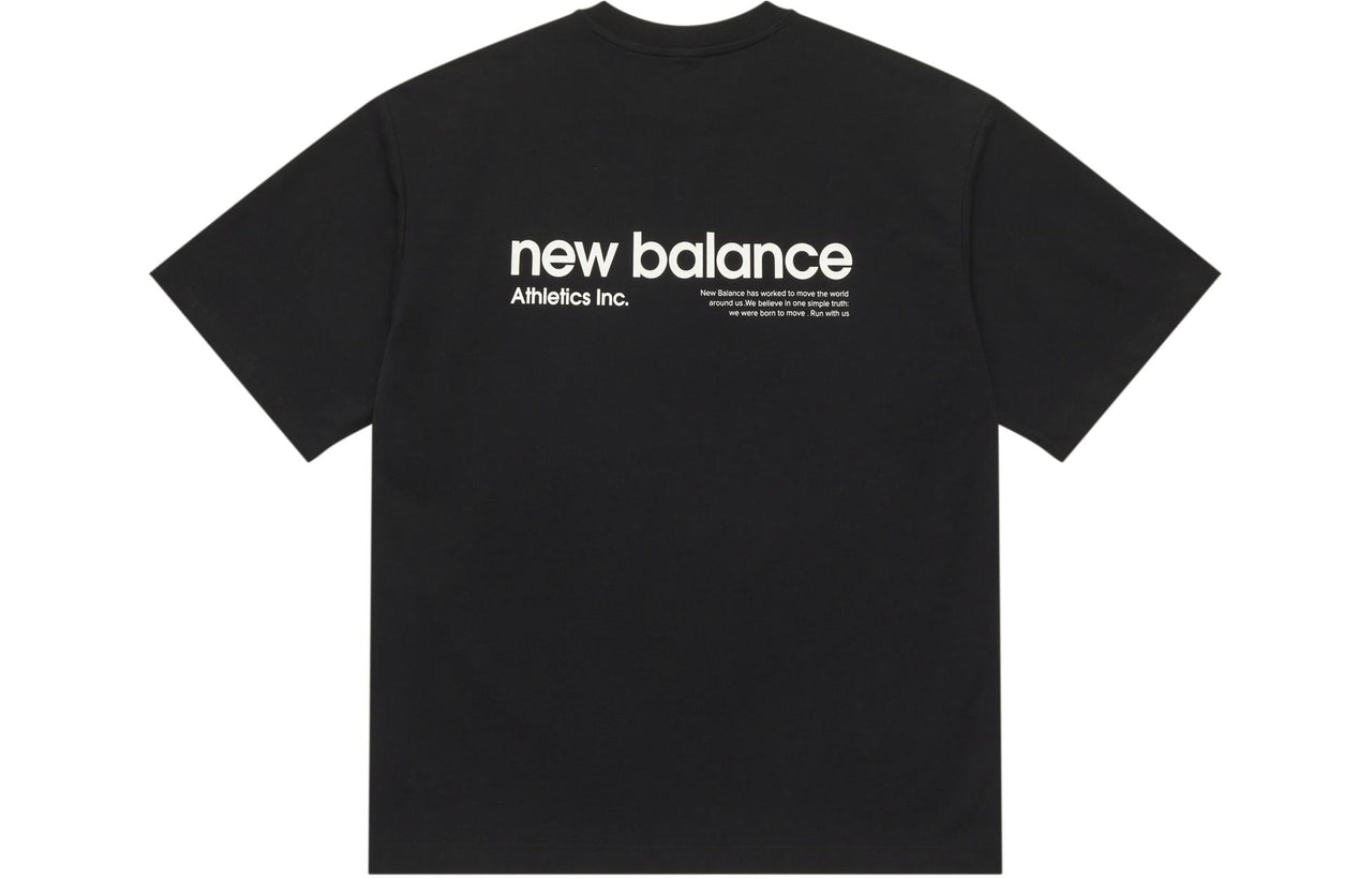 New Balance Linear Heritage Brushed Back Jersey Oversized T-Shirt 'Black' AMT42335-BK