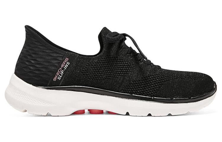 (WMNS) Skechers Go Walk 6 Lace Up 'Black Pink' 124568-BKHP