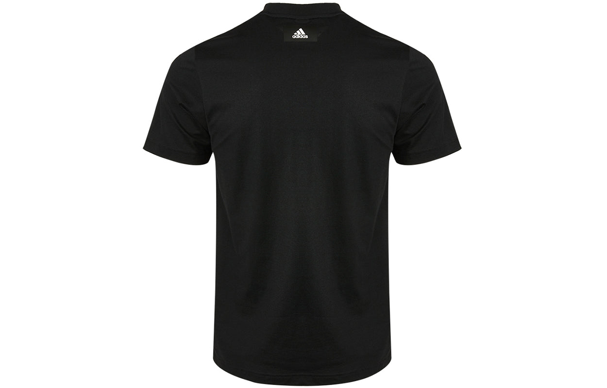adidas M Fi Gfx Tee Athleisure Casual Sports Round Neck Short Sleeve Black GM6366