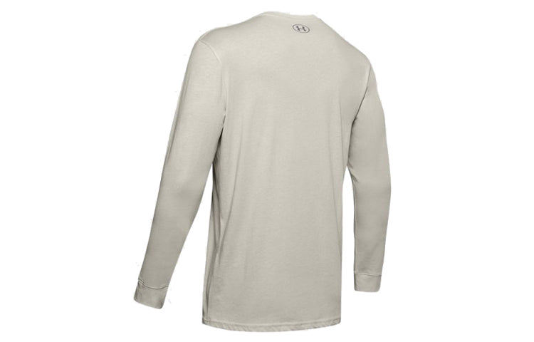 Men's Under Armour Half Logo Training Sports Long Sleeves T-shirt White 1351624-110