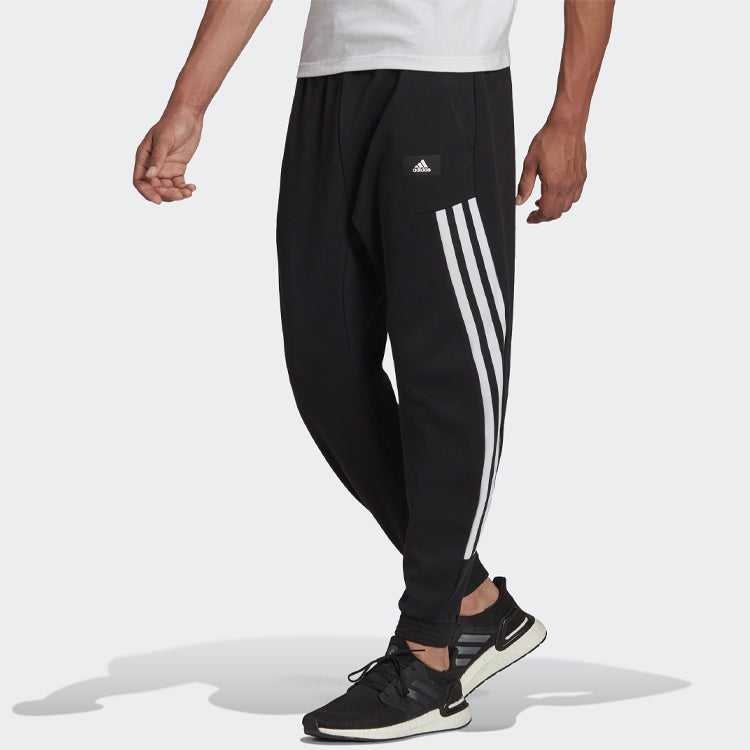 Men's adidas Logo Casual Elastic Sports Pants/Trousers/Joggers Black H46555