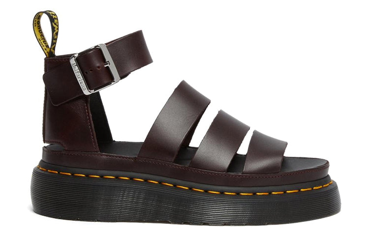 (WMNS) Dr. Martens Clarissa II Atlas Quad Leather Platform Sandals 'Oxblood' 26684601