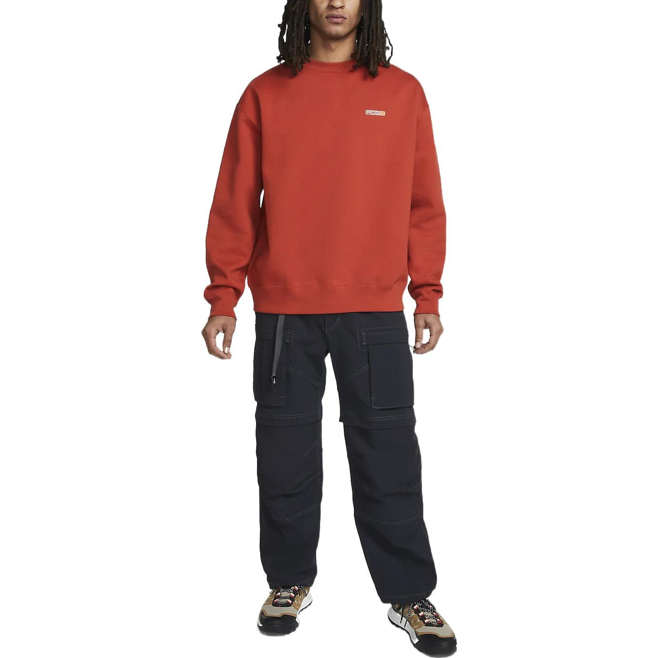 Men's Nike ACG Therma-Fit Solid Color Logo Embroidered Round Neck Long Sleeves Orange Red DM9941-671