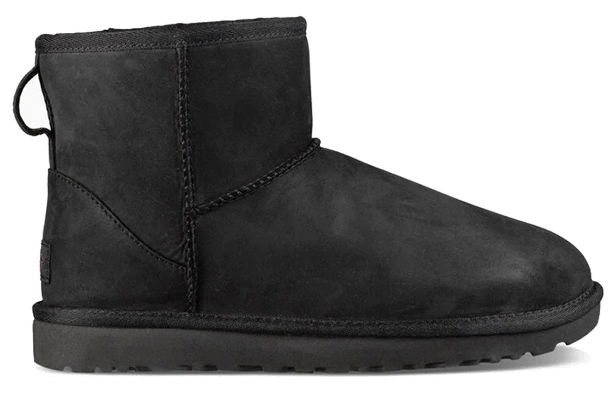 (WMNS) UGG Classic Mini Leather Snow Boots Black 1016558-BLK