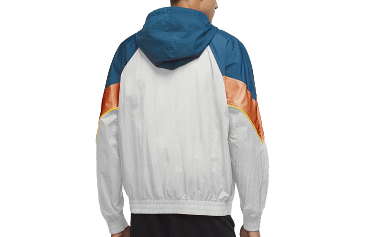 Nike Woven Contrasting Colors Athleisure Casual Sports Hooded Jacket Blue White Orange Colorblock DC0502-301