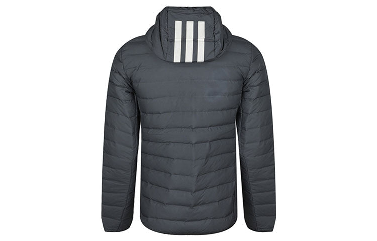 adidas Varilite 3s H J Stay Warm Outdoor logo hooded down Jacket Black DZ1420
