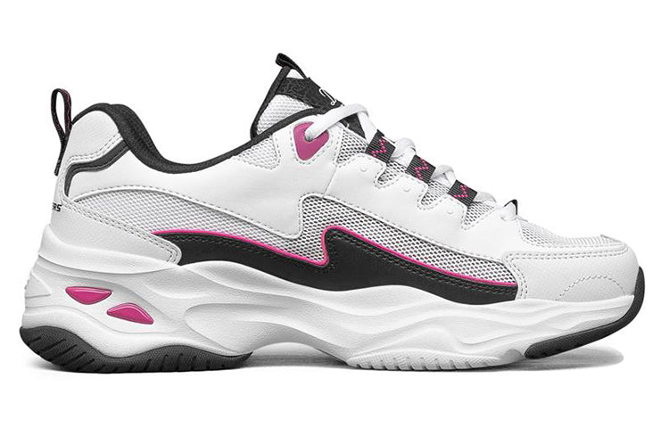(WMNS) Skechers D'Lites 4.0 low running Shoes GS White/Black/Pink 896024-WBK