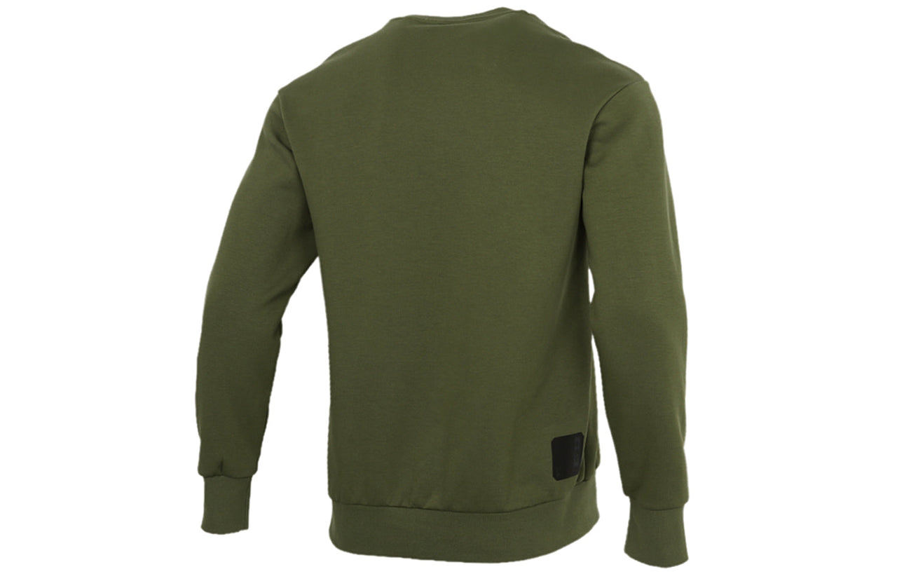 adidas Wj Swt Logo Printing Sports Round Neck Pullover Green GP0919