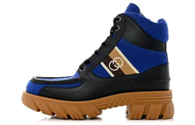 (WMNS) Gucci x North Face Romance Ankle High Boots 'Royal Blue Black' 681798-2JW20-4596