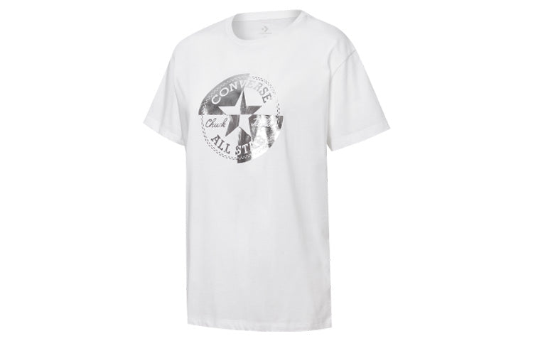 (WMNS) Converse Printing Casual Short Sleeve Round Neck White 10020520102