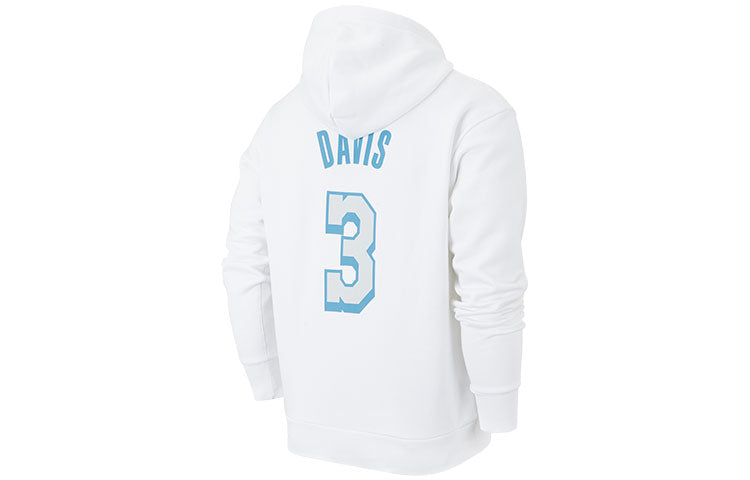 Nike NBA CE Los Angeles Lakers Davis No. 3 Casual Sports hooded Pullover White CV2606-101