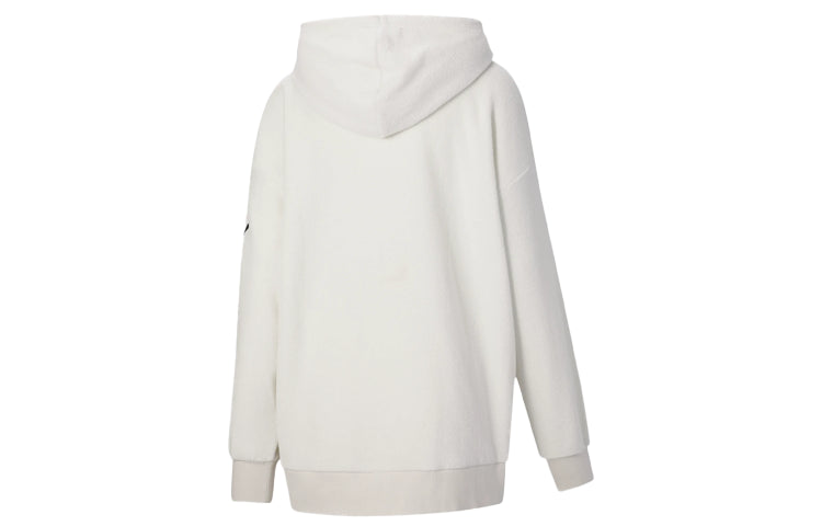 (WMNS) PUMA Classics Fleece Lined Stay Warm Athleisure Casual Sports Hoodie White 531089-05