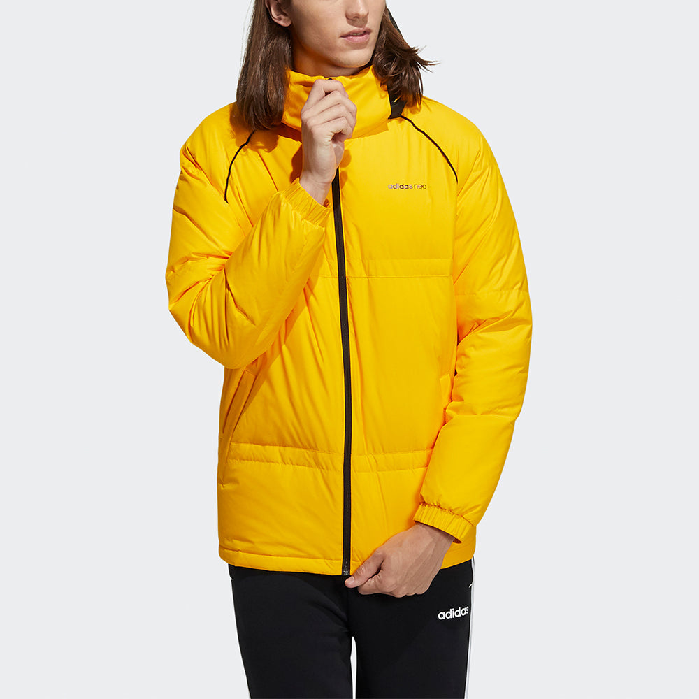 adidas neo M Cb Down Casual Stay Warm Sports hooded down Jacket Yellow HF0503