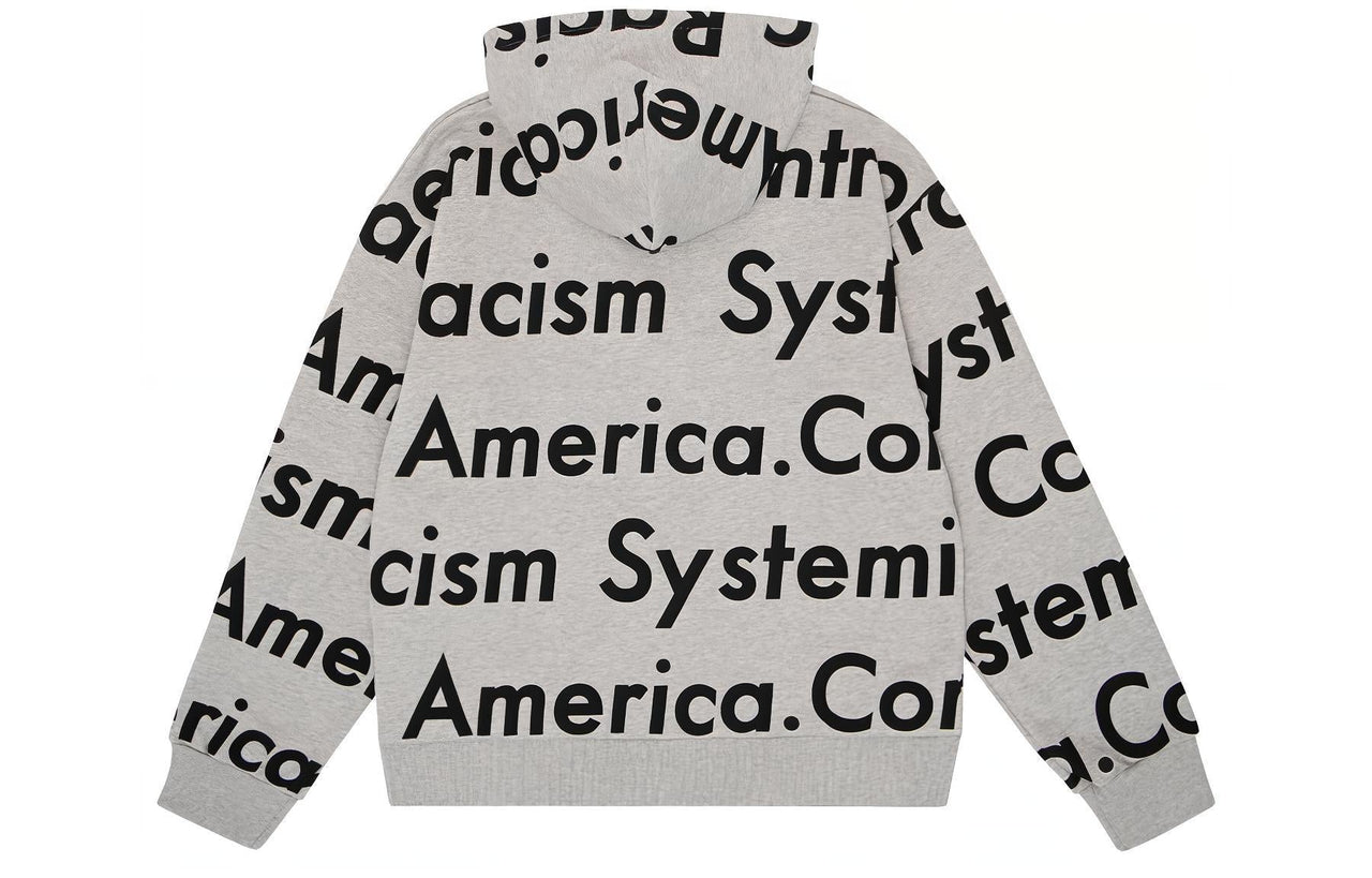 Denim Tears x Arthur Jafa Systemic Racism Controls America Zip Up Hoodie 'Grey White' 014-016-123