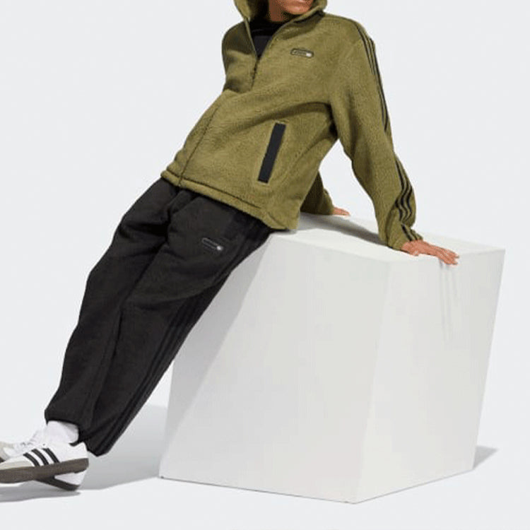 Men's adidas originals Plush Stay Warm Bundle Feet Sports Pants/Trousers/Joggers Black H31298