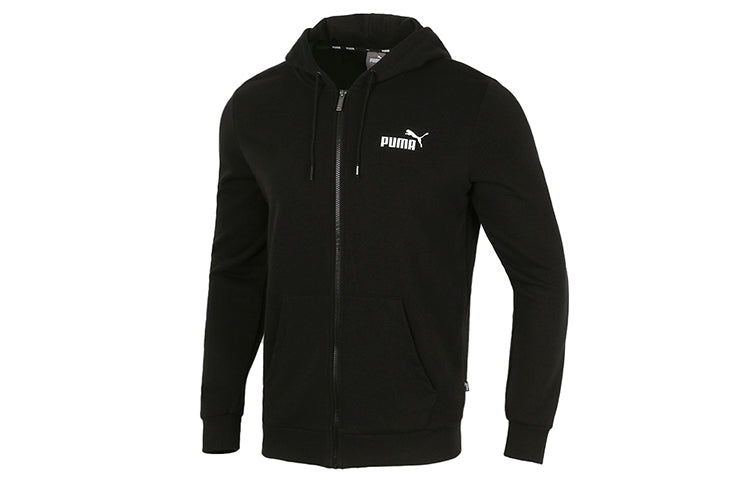 PUMA Big Logo Full Zip Up Jacket 'Black White' 588657-01