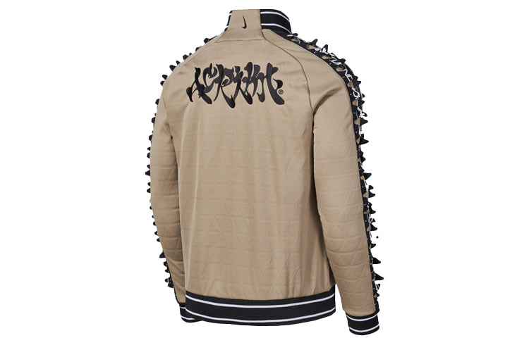 Men's Nike x ACRONYM Crossover Contrasting Colors Sleeve Stand Collar Woven Sports Jacket Asia Edition Khaki CZ4673-247