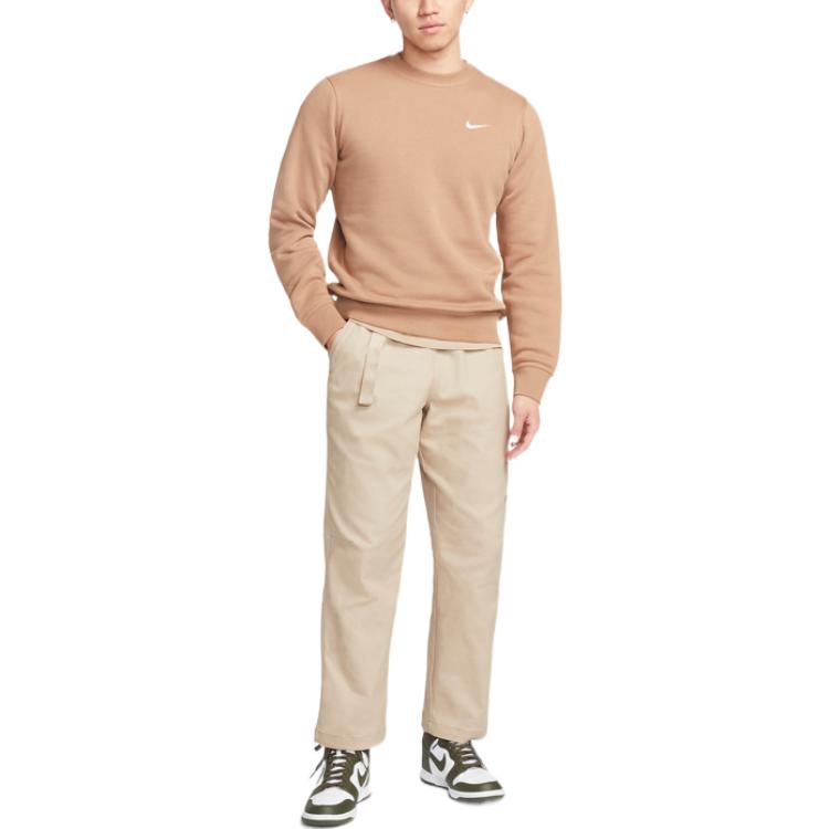 Nike logo crew neck sweatshirt 'Brown' 916609-258